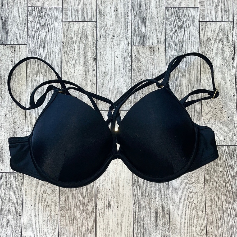 SO brand black strapped bikini EUC size S